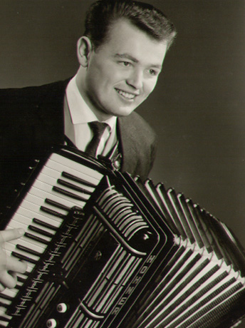 Young Kurt Maas with accordion