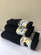 Handtuchset schwarz, 3 Handtücher, Jazz 