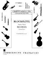 Fingering Table for Recorder (descant/temor) with annotations 