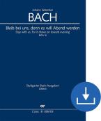 Stay with us, for it draws on toward evening BWV 6 Download