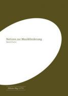 Notizen zur Musikförderung 