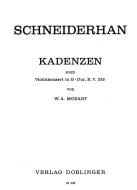 Cadenzas Mozart Violin Concerto K.216 