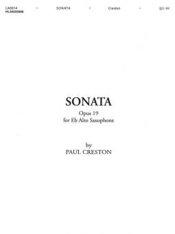 Sonata for Alto Saxophone and Piano Op. 19 von Paul Creston 