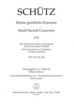 Kleine geistliche Konzerte Heft 17 von Heinrich Schütz 