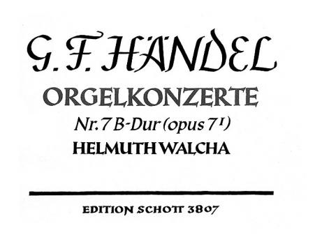 Organ Concerto No. 7 B Major Op. 7/1 HWV 306 Download