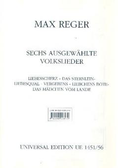 6 ausgewählte Volkslieder 