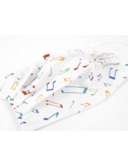 Gesichtsmaske mit Musik - Design 19: Noten weiß/bunt 