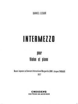 Intermezzo For Violin and Piano 