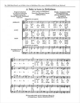 A Babe Is Born in Bethlehem, BWV 65 