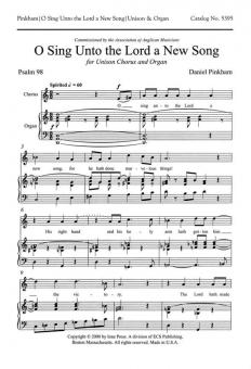 O Sing Unto the Lord a New Song 