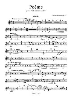 Poème for violin and orchestra op.25 (set of parts) 