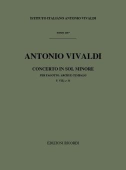 Concerto G Minor Bassoon Strings Continuo Score RV495 Fviii#23 