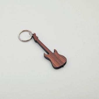 Schlüsselanhänger E-Gitarre Walnuss 
