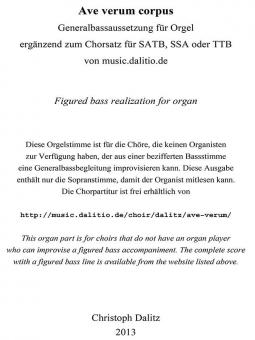 Organ accompaniment for 'Ave verum corpus' 