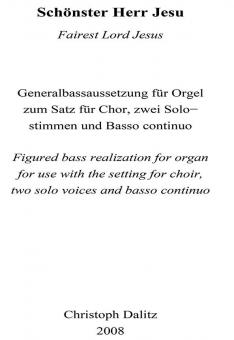 Orgen accompaniment for 'Fairest Lord Jesus' 