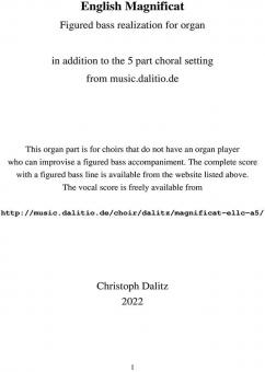 Organ accompaniment for the "English Magnificat" 