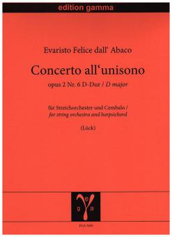 Concerto all'unisono op. 2 Nr. 6 D major 