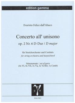 Concerto all'unisono op. 2 Nr. 6 D major 