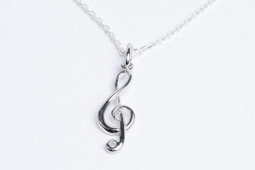 Pendentif Clé de Sol + Chaîne de cou 40 cm HazenArt 