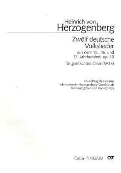 12 deutsche Volkslieder aus dem 15., 16. und 17. Jahrhundert op. 35 Download