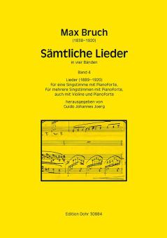 Sämtliche Lieder 4: Lieder 1889-1920 