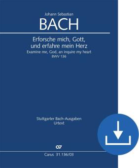 Examine me, God, an inquire my heart BWV 136 Download