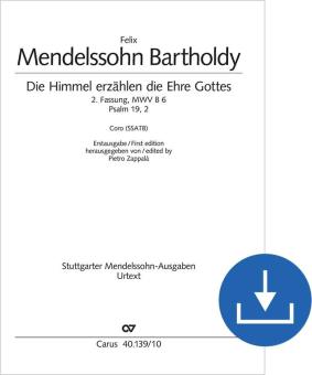 Die Himmel erzählen die Ehre Gottes (2. Fassung) MWV B 6 Download