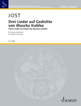 3 Lieder on poems by Mascha Kaléko Standard