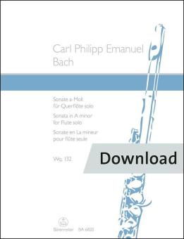 Sonata for flute solo in A minor Wq 132 Download
