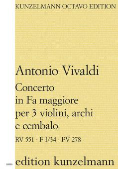 Concerto in F major for 3 Violins, Strings and Basso Continuo 