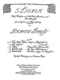 Five Songs to Poems by Otto Julius Bierbaum and Karl Henckell Op. 48/5 