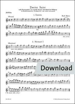 Second suite based on dances from Leopold Mozart's music book for Wolfgang 