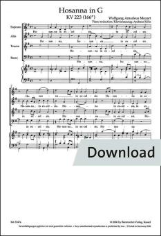 Hosanna in G major KV 223 (166e) Download