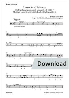 Lamento d'Arianna for 5 voices (SSATB) and basso continuo Download