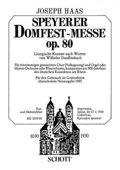 Speyerer Domfestmesse op. 80 