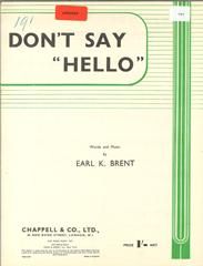 Don't Say Hello 