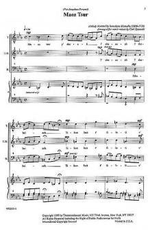 Maoz Tsur (Men's Voices) Rehearsal Piano 