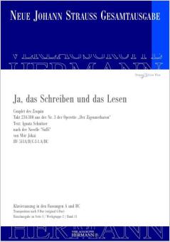 Der Zigeunerbaron - Ja, das Schreiben und das Lesen (Nr. 3, Ausschnitt) 