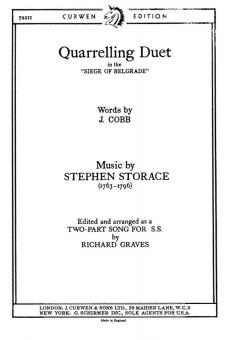 Storace, R Quarrelling Duet SS/Piano 