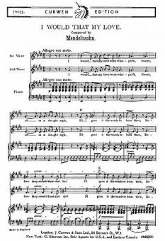 Menelssohn I Would That My Love 2-Part 