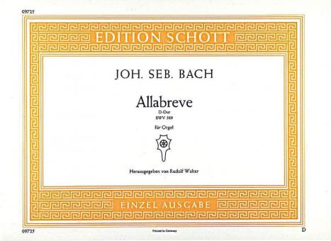 Allabreve D Major BWV 589 Standard