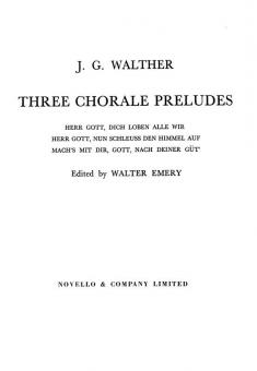 3 Chorale Preludes for Organ 