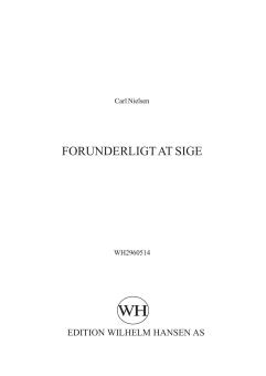 Nielsen, C Forunderligt At Sige SATB 