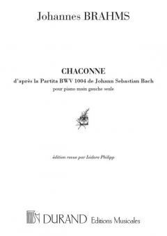 Chaconne Main Gauche Seul Bach BWV 1004 