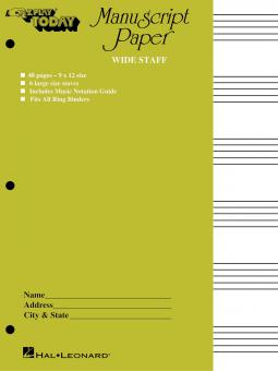 Manuscript Paper (Wide Staff) 'E-Z Play Today' 