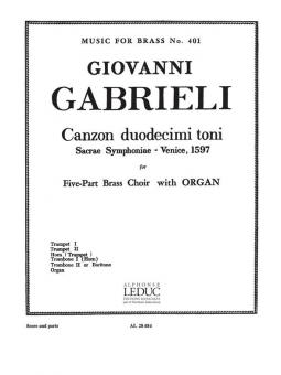 Canzon Duodecimi Toni pour Quintette de Cuivres 