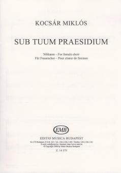 Sub tuum praesidium für Frauenchor 