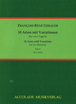 18 Arien mit Variationen für zwei Fagotte Band 3 