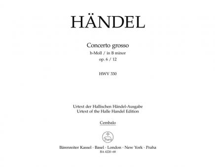 Concerto grosso h-Moll op. 6/12 HWV 330 