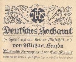 Deutsches Hochamt (Hier liegt vor Deiner Majestät) 